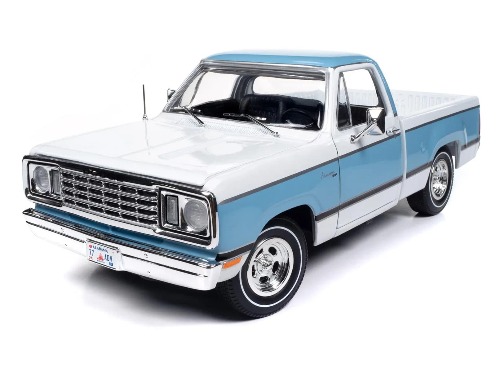 1/18 (Auto world) 1977 DODGE D100 ADVENTURER SWEPTLINE (Açık Mavi / Beyaz)