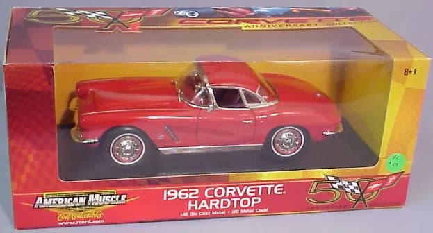 1/18 (American muscle) 1962 CHEVROLET CORVETTE HARDTOP (Kırmızı)