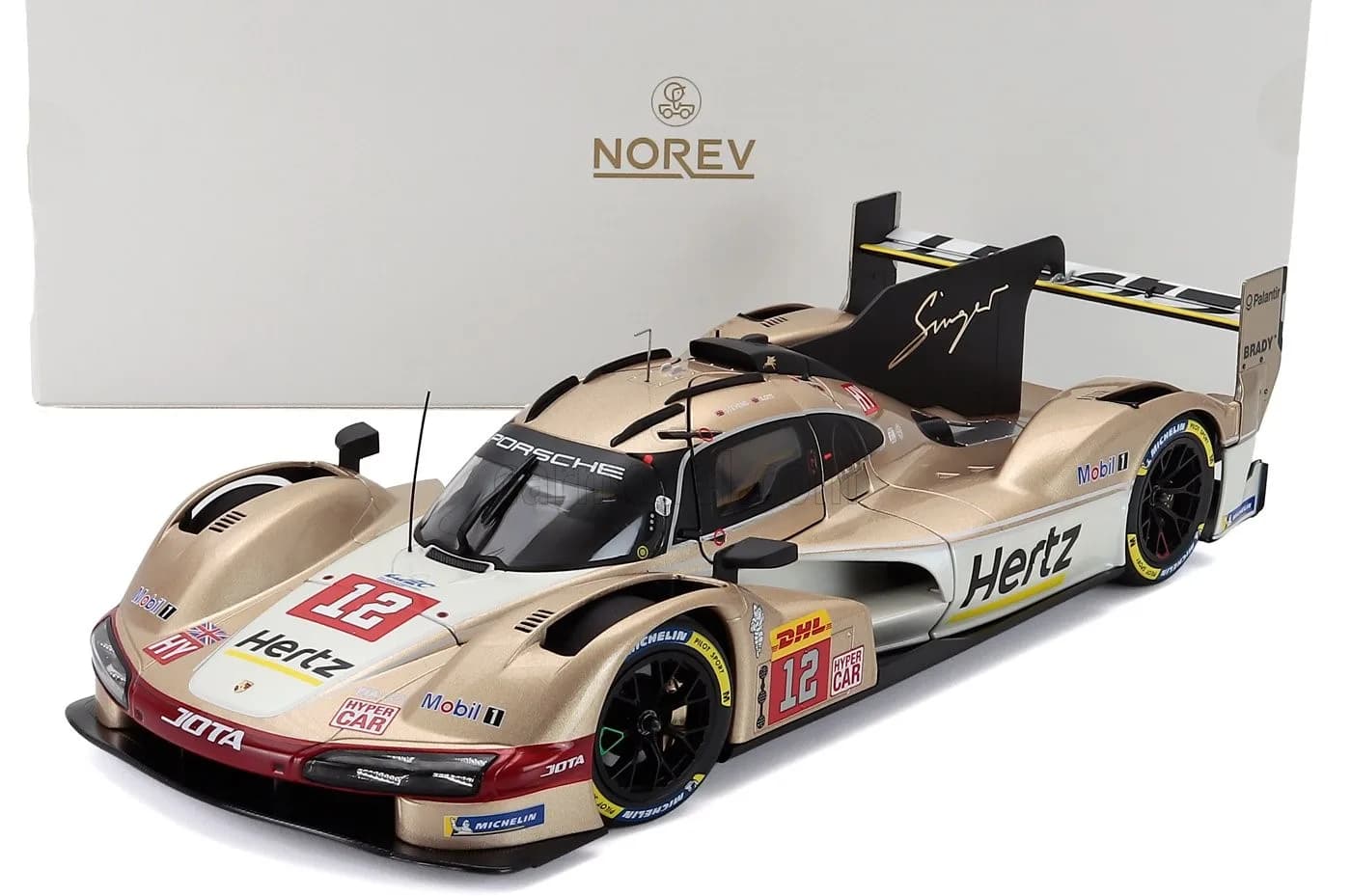 1/18 (Norev) PORSCHE 963 HERTZ TEAM JOTA SPA 6H 2024 STEVENS / İLOTTWINNER (Altın sarısı ve siyah)